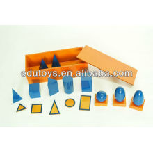 Montessori Materials - Blue Geometric Solids with Box(Beechwood)